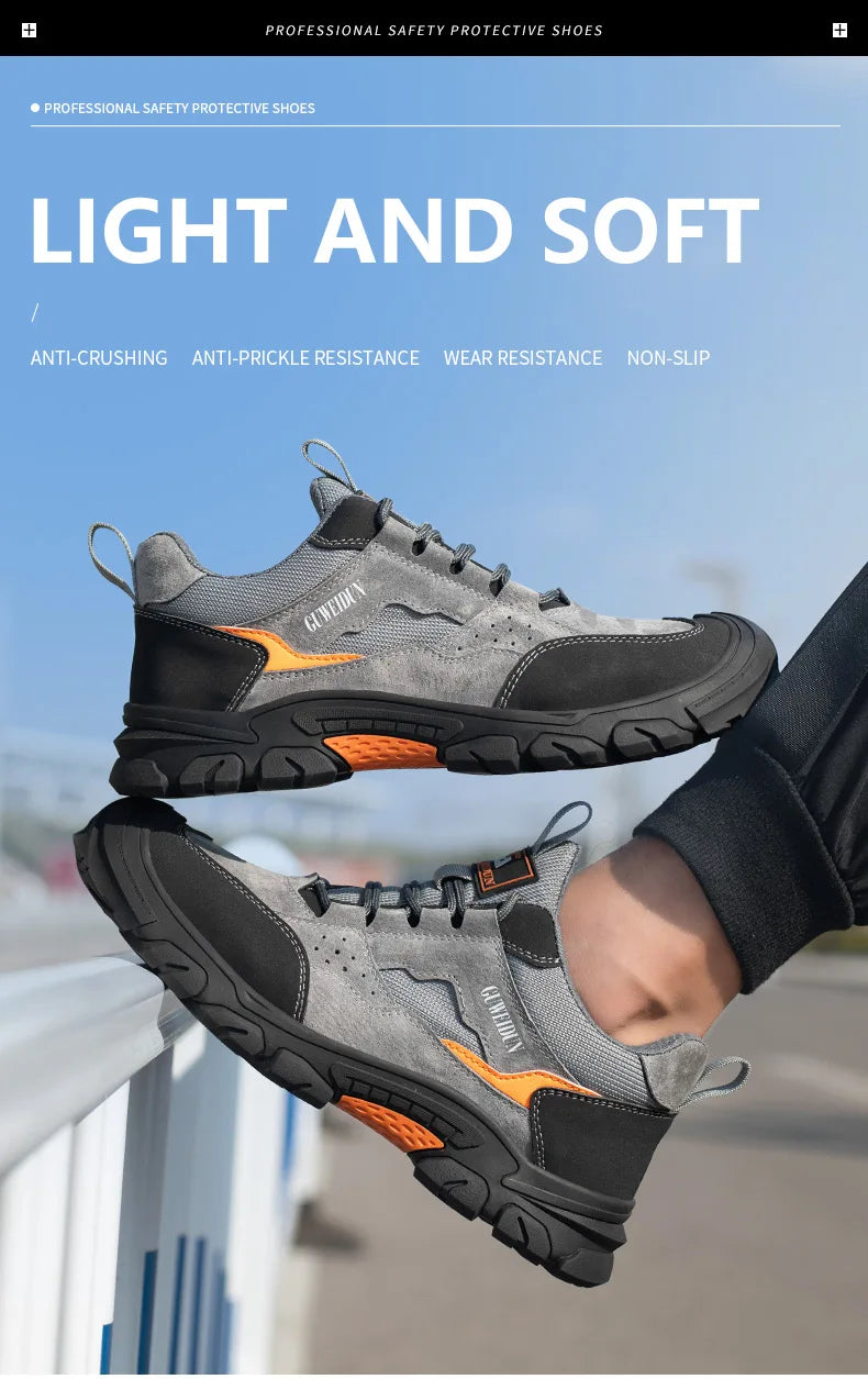 Men’s Lightweight Safety Work Shoes – Plastic Toe & Anti-Puncture
